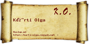 Kürti Olga névjegykártya