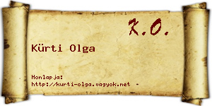 Kürti Olga névjegykártya